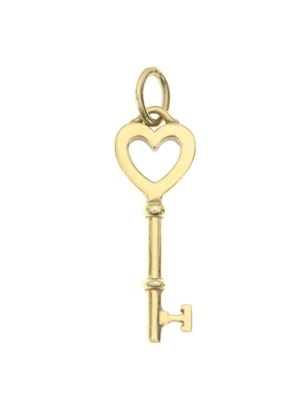 Tiffany & Co 18k Yellow Gold Heart Key Mini Pendant